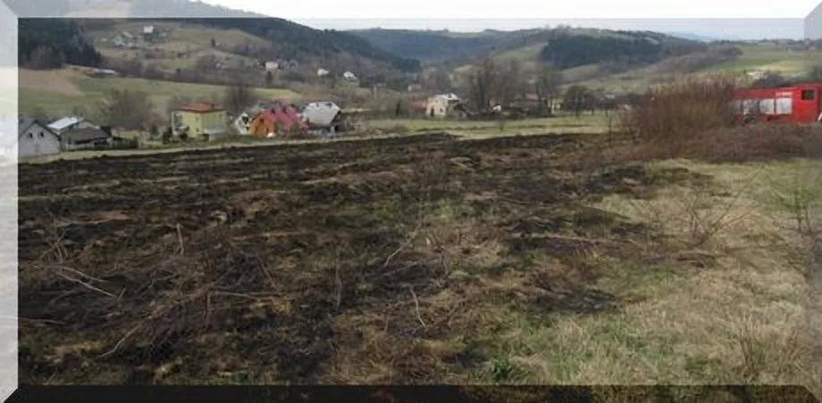 Posadowa Mogilska - pożar suchej trawy !!!