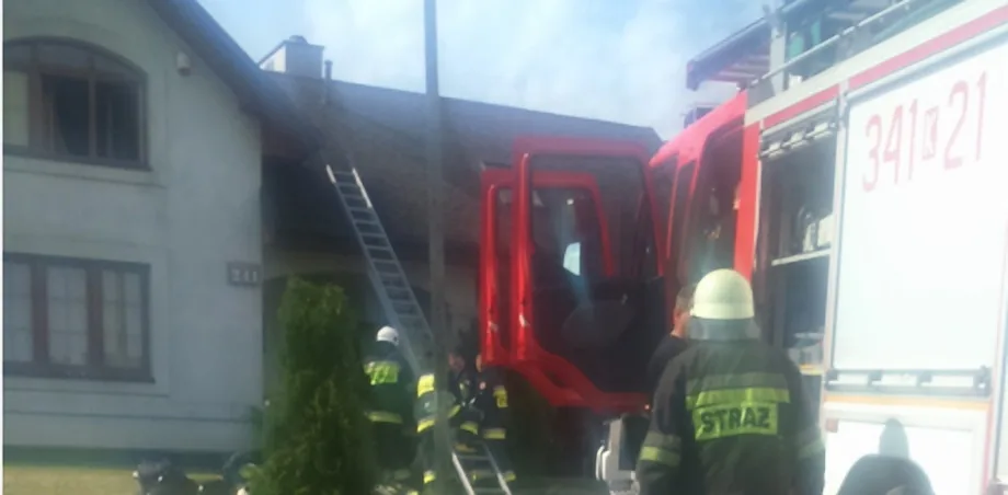 Mogilno- pożar poddasza w budynku mieszkalnym.