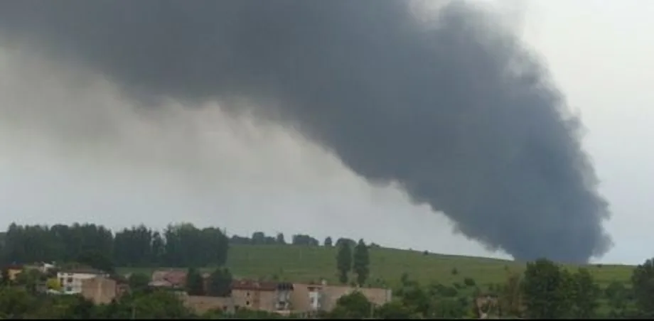 Duże zadymienie w Posadowej Mogilskiej!!!