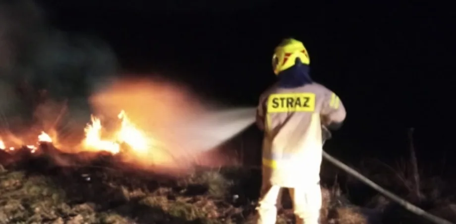 Korzenna - pożar trawy