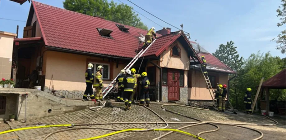 Korzenna - pożar budynku mieszkalnego
