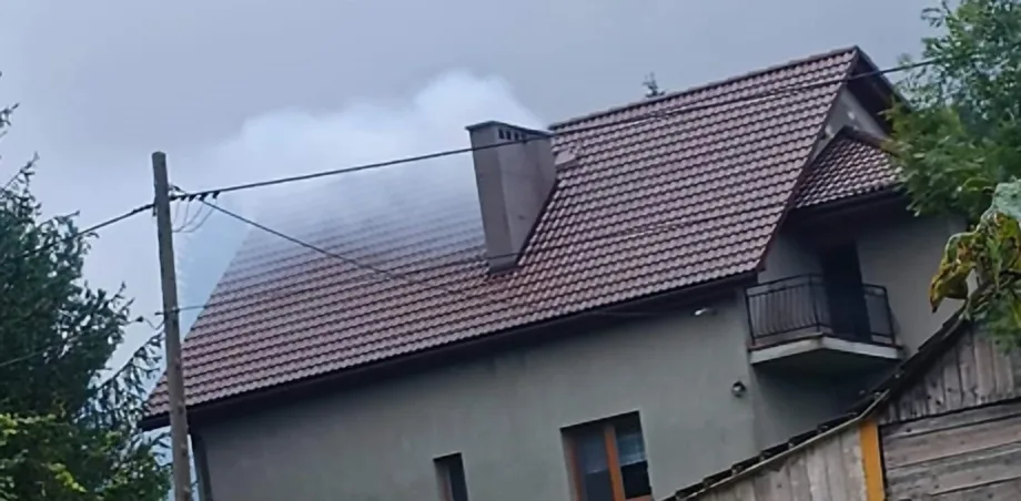 Korzenna - pożar sadzy w przewodzie dymowym