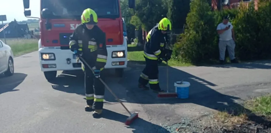 Korzenna - usunięcie wycieków po wydadku drogowym