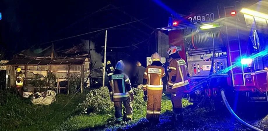 Lipnica Wielka- pożar budynku gospodarczego