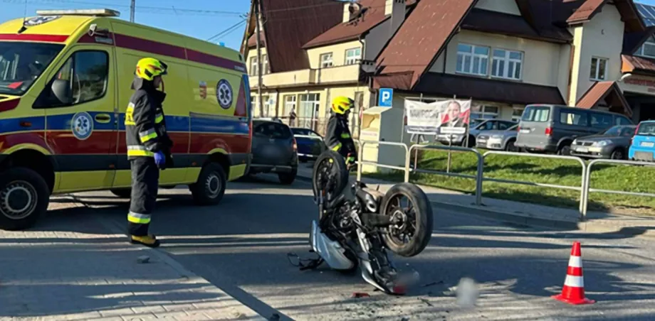 Korzenna - zderzenia motocykla z samochodem osobowym