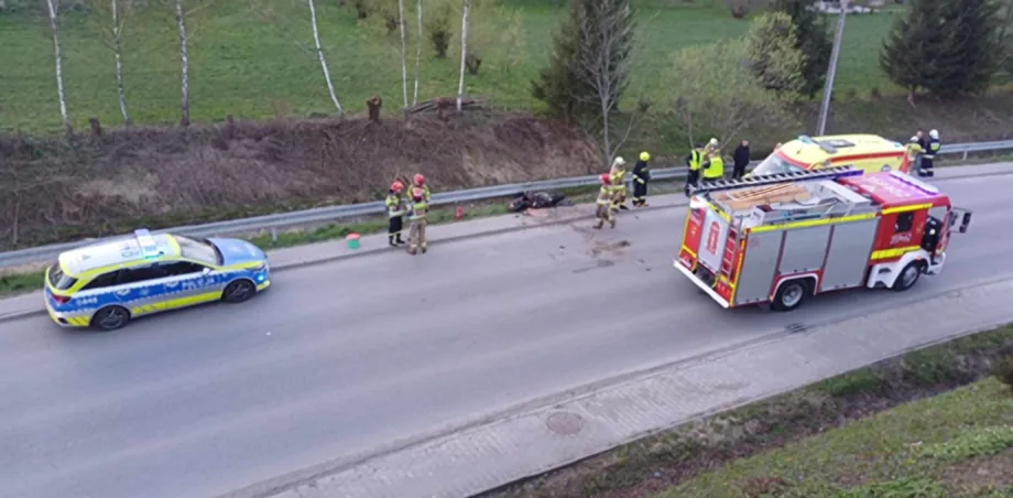 Korzenna - wypadek motocyklisty