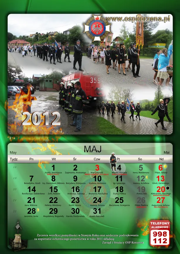 Kalendarz OSP Korzenna 2012 — Maj