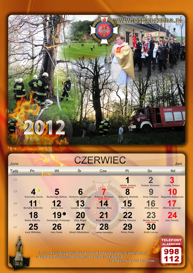 Kalendarz OSP Korzenna 2012 — Czerwiec