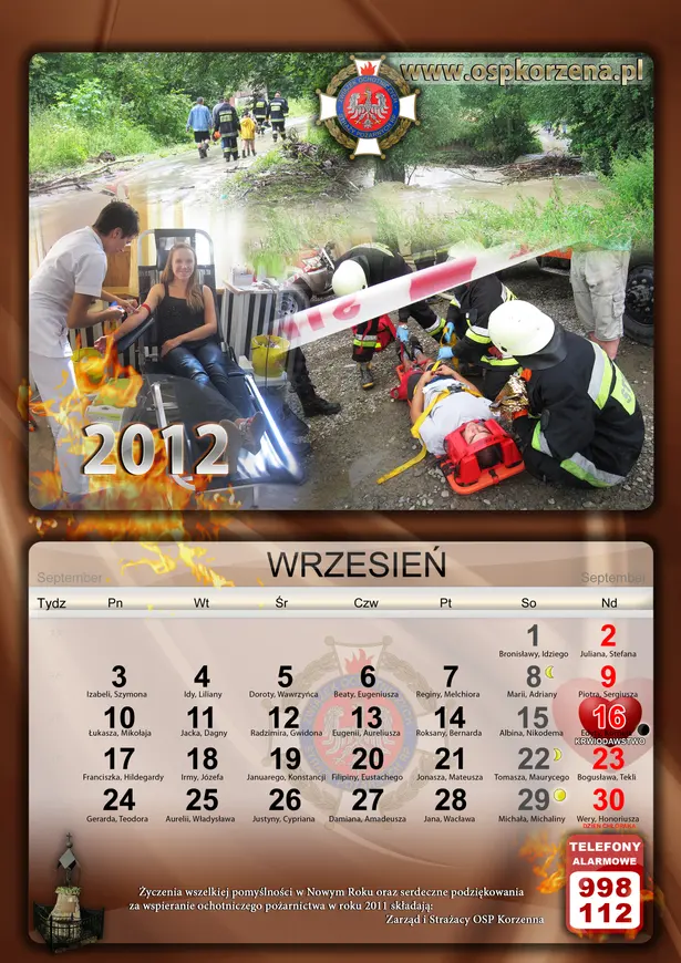 Kalendarz OSP Korzenna 2012 — Wrzesień