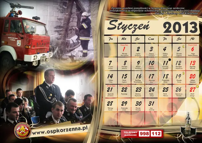 Kalendarz OSP Korzenna 2013 — Styczeń