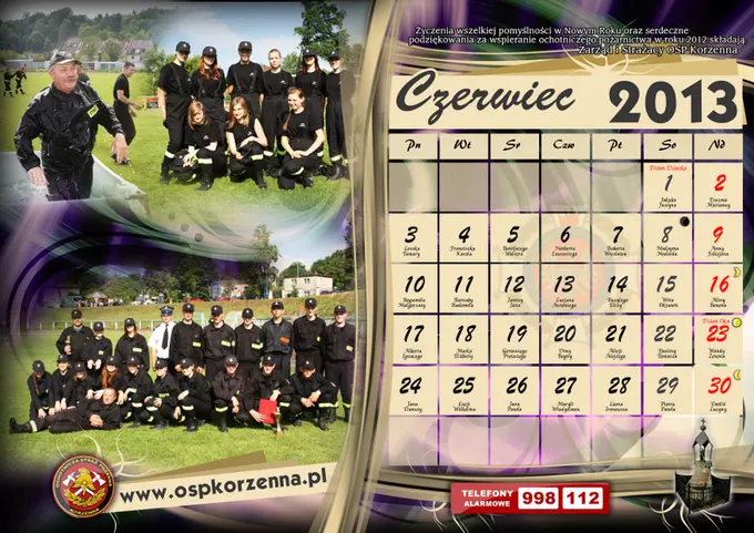 Kalendarz OSP Korzenna 2013 — Czerwiec