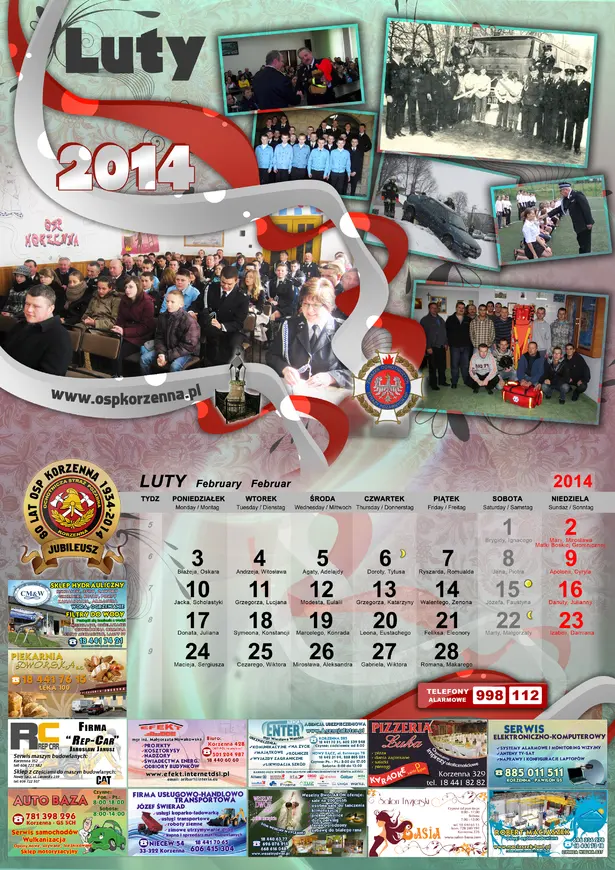Kalendarz OSP Korzenna 2014 — Luty