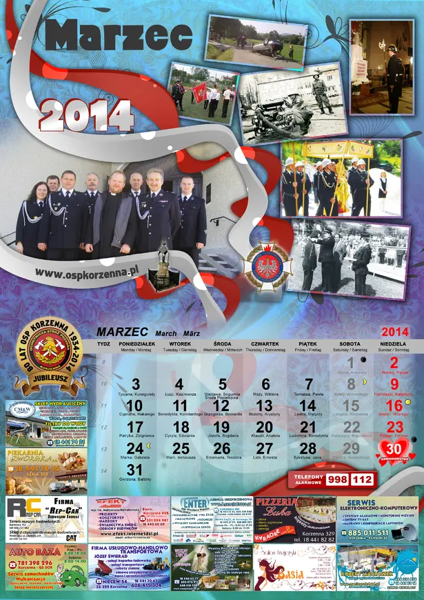 Kalendarz OSP Korzenna 2014 — Marzec