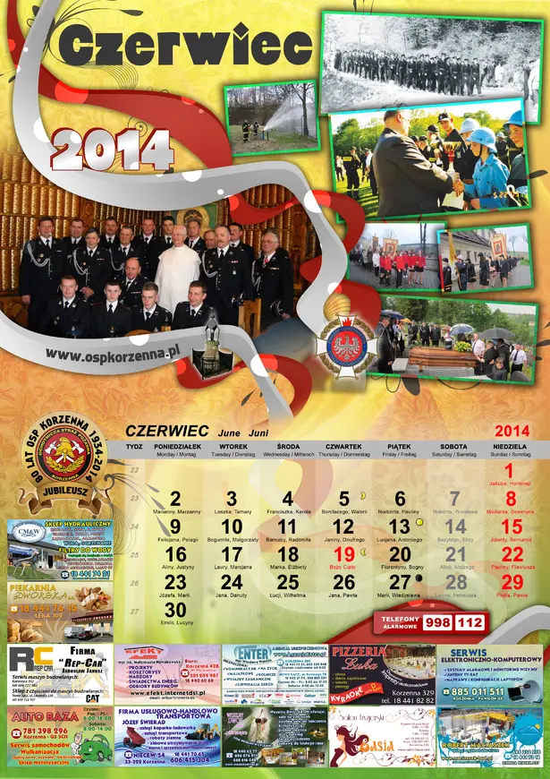 Kalendarz OSP Korzenna 2014 — Czerwiec