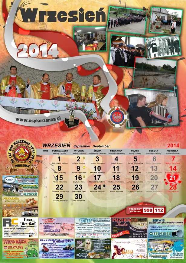 Kalendarz OSP Korzenna 2014 — Wrzesień