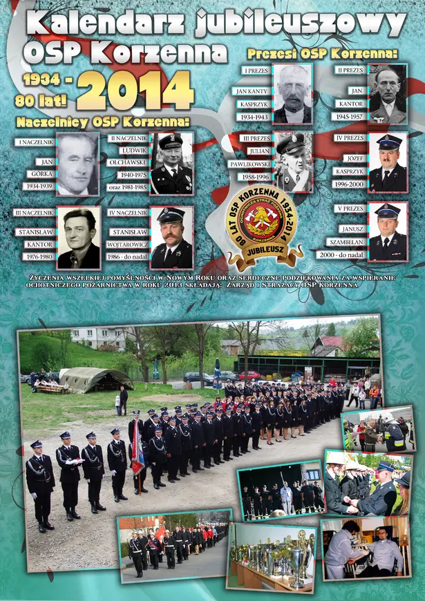 Kalendarz OSP Korzenna 2014 — Tył kalendarza