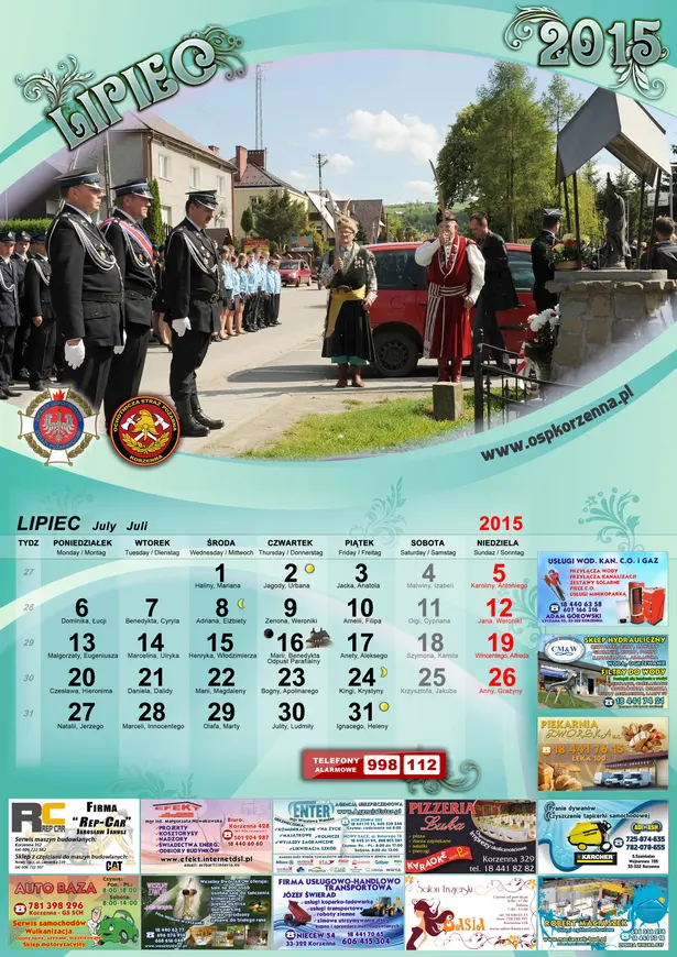 Kalendarz OSP Korzenna 2015 — Lipiec