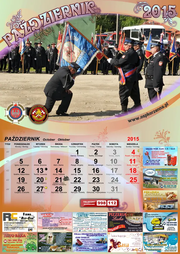 Kalendarz OSP Korzenna 2015 — Październik