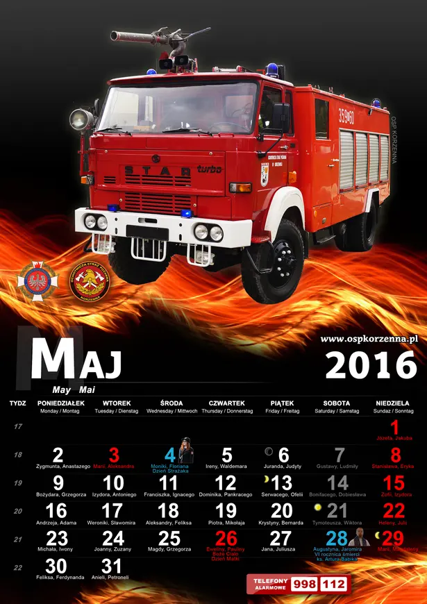 Kalendarz OSP Korzenna 2016 — Maj