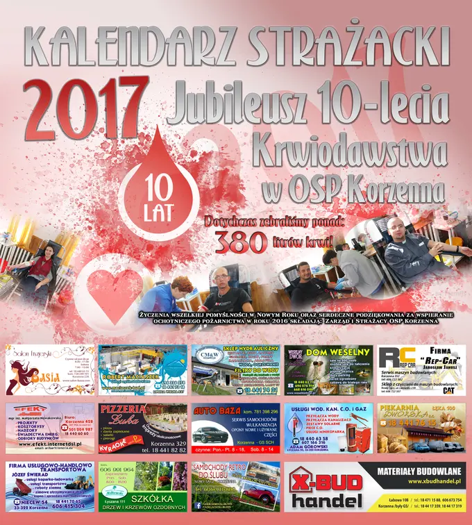 Kalendarz OSP Korzenna 2017 — Okładka