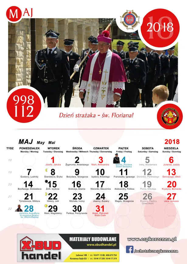 Kalendarz OSP Korzenna 2018 — Maj