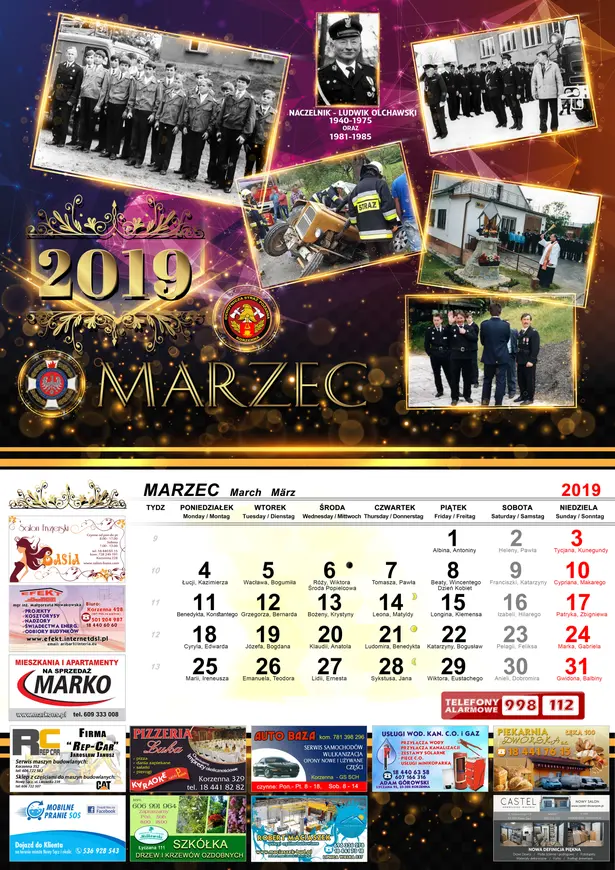 Kalendarz OSP Korzenna 2019 — Marzec