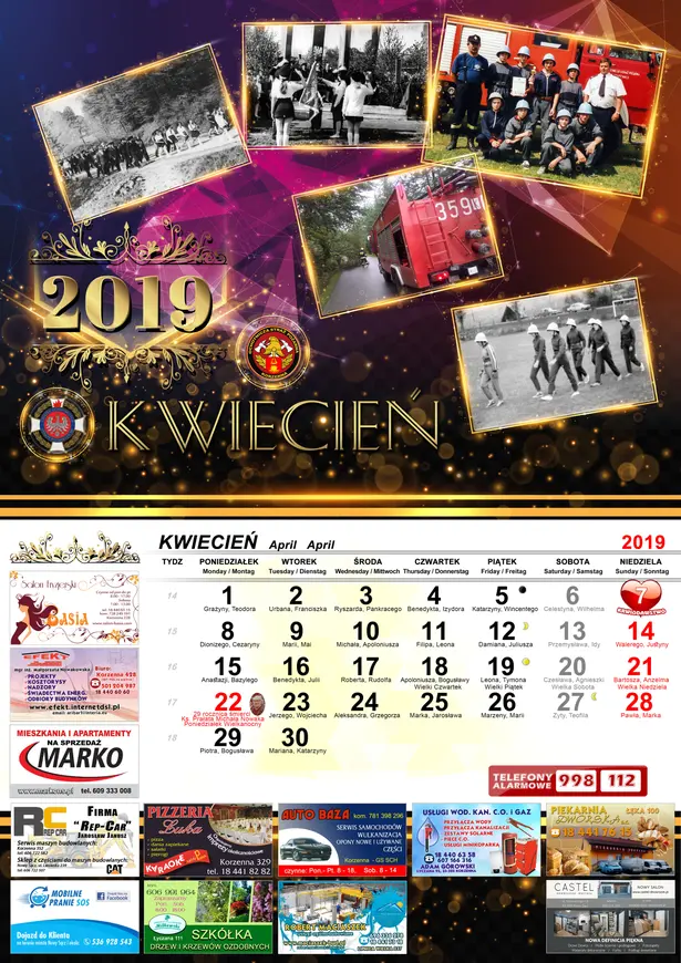 Kalendarz OSP Korzenna 2019 — Kwiecień