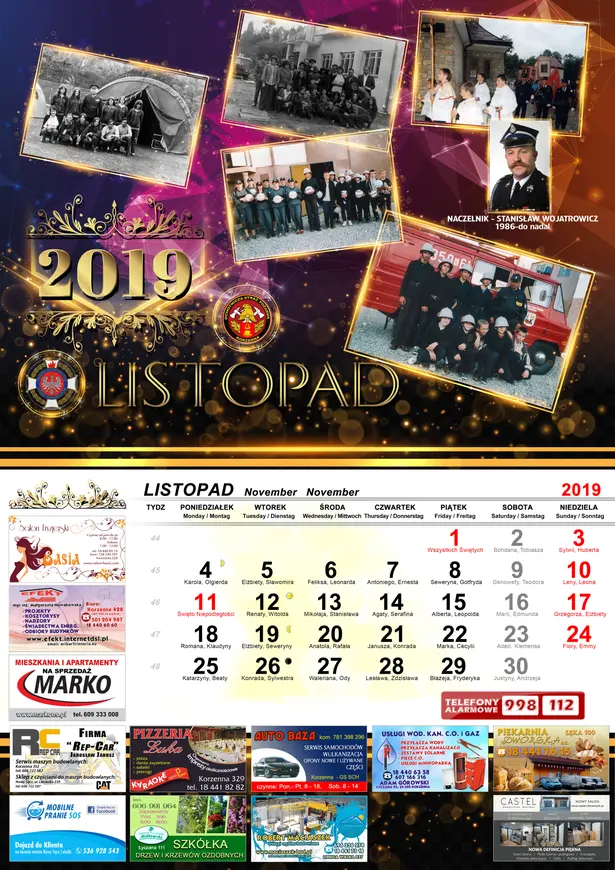 Kalendarz OSP Korzenna 2019 — Listopad