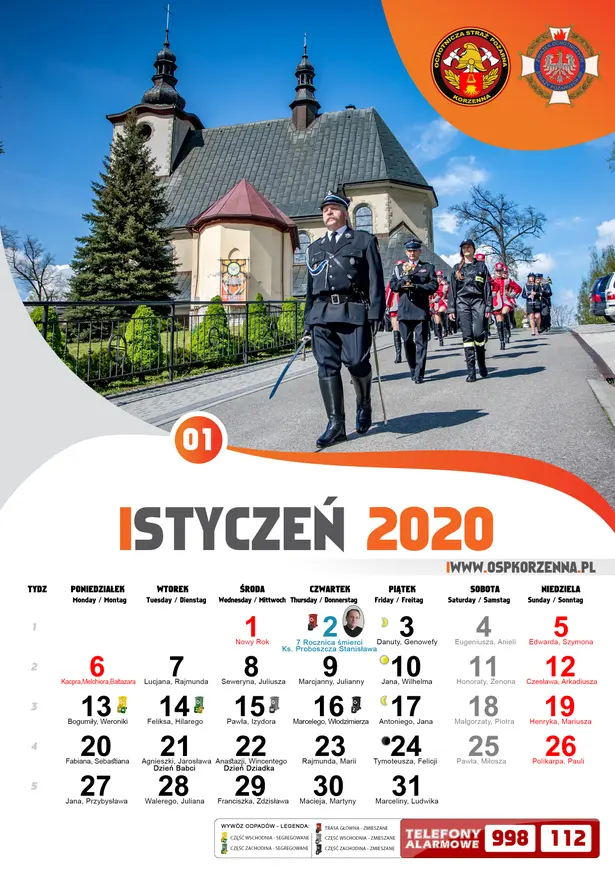 Kalendarz OSP Korzenna 2020 — Styczeń