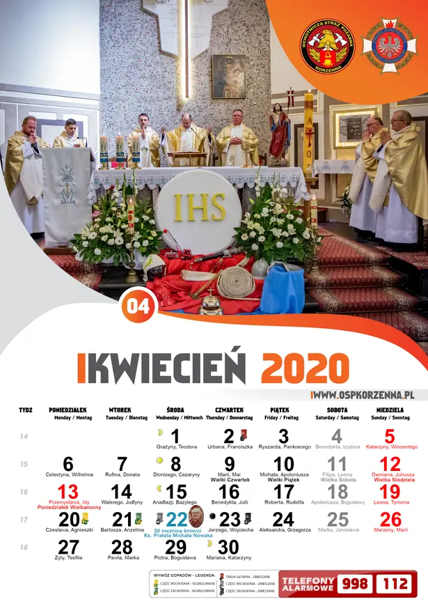 Kalendarz OSP Korzenna 2020 — Kwiecień