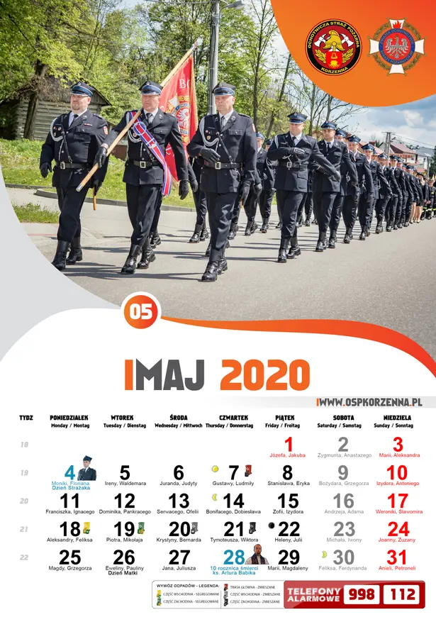 Kalendarz OSP Korzenna 2020 — Maj
