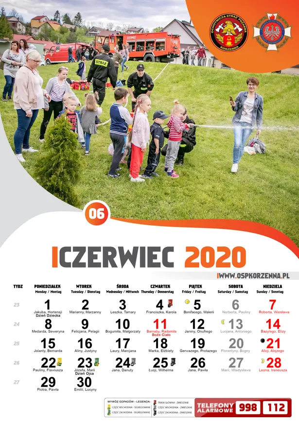 Kalendarz OSP Korzenna 2020 — Czerwiec