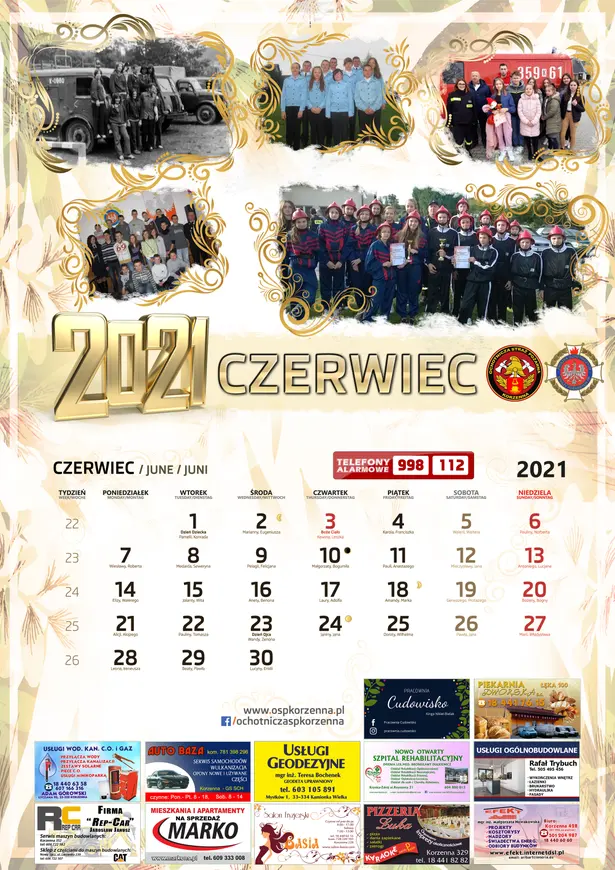 Kalendarz OSP Korzenna 2021 — Czerwiec