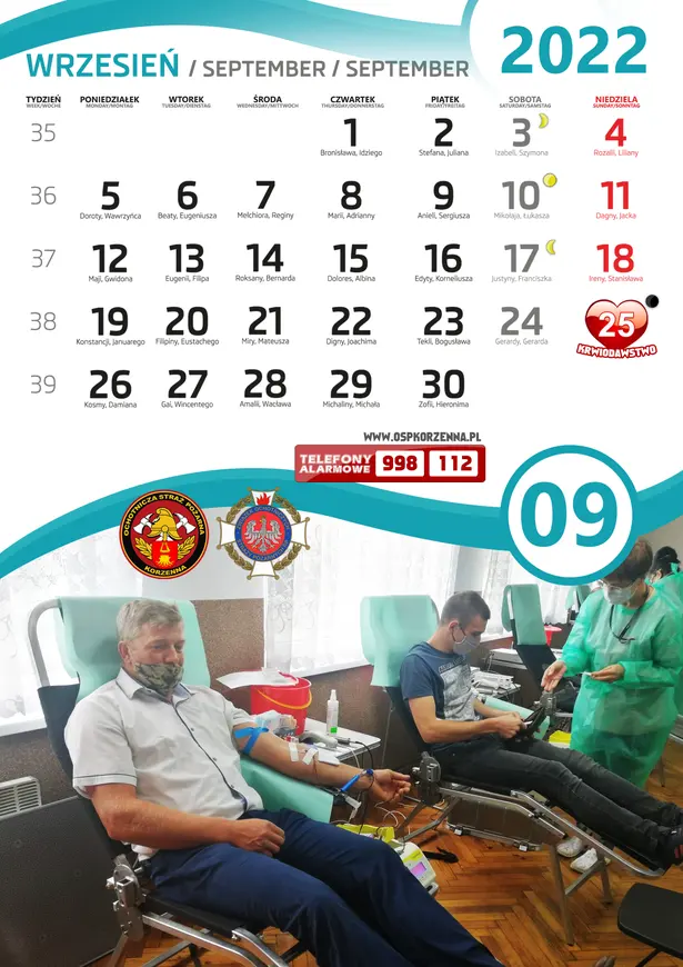 Kalendarz OSP Korzenna 2022 — Wrzesień