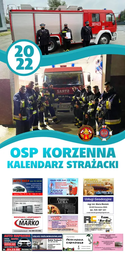 Kalendarz OSP Korzenna 2022 — Okładka