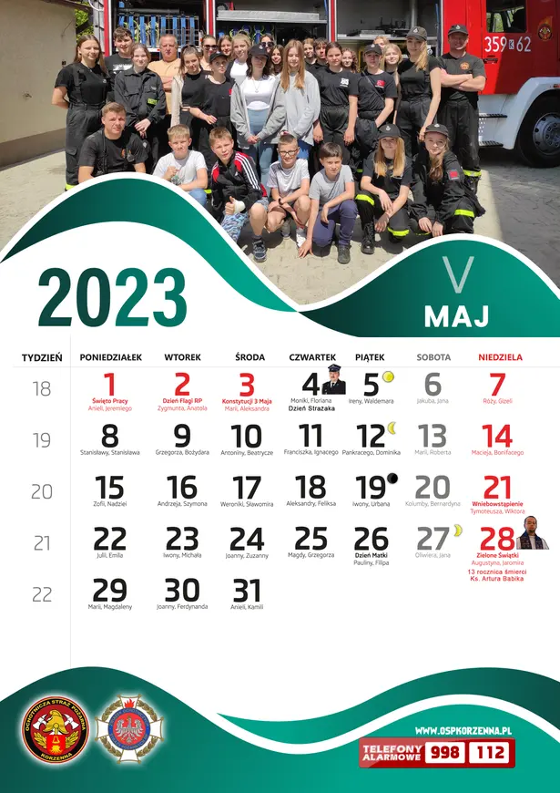 Kalendarz OSP Korzenna 2023 — Maj