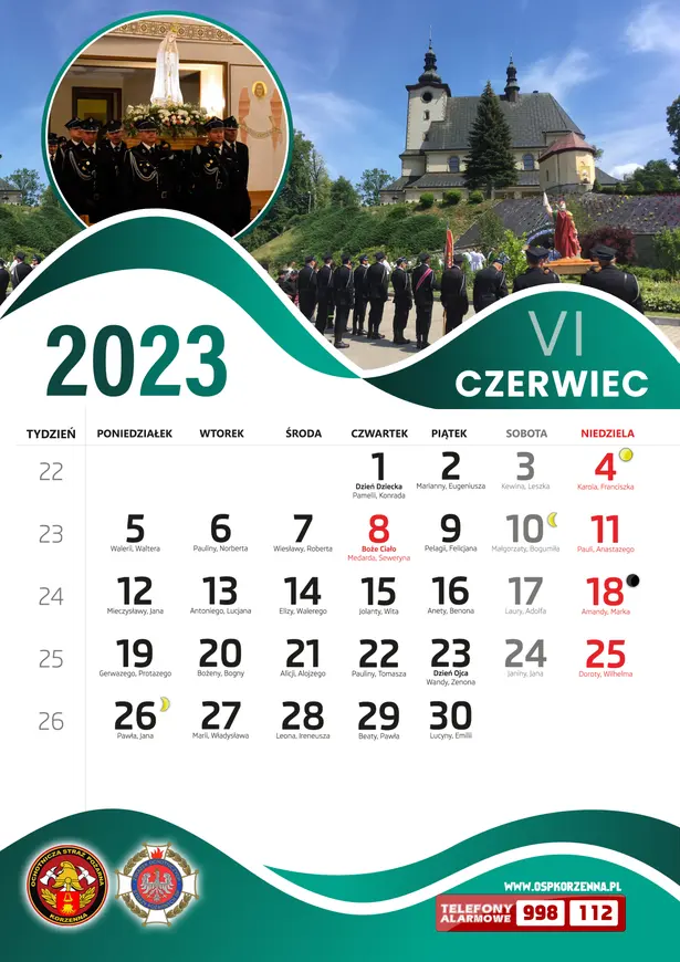 Kalendarz OSP Korzenna 2023 — Czerwiec