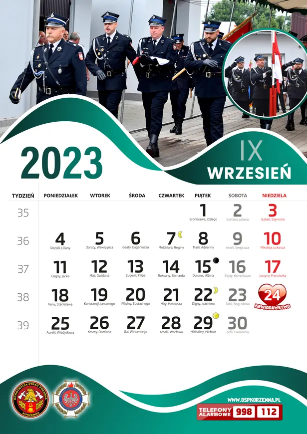 Kalendarz OSP Korzenna 2023 — Wrzesień