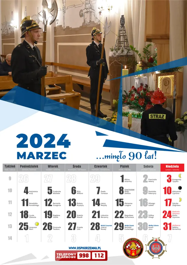 Kalendarz OSP Korzenna 2024 — Marzec
