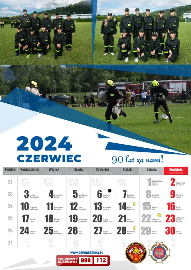 Kalendarz OSP Korzenna 2024 — Czerwiec