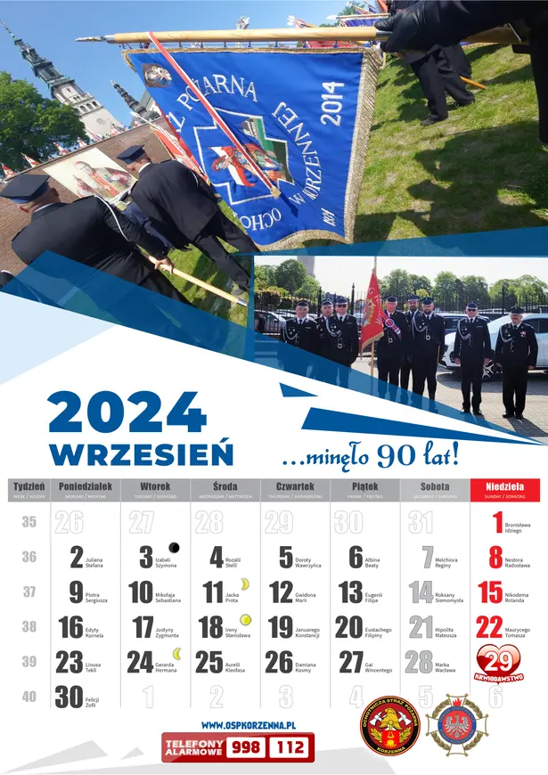 Kalendarz OSP Korzenna 2024 — Wrzesień