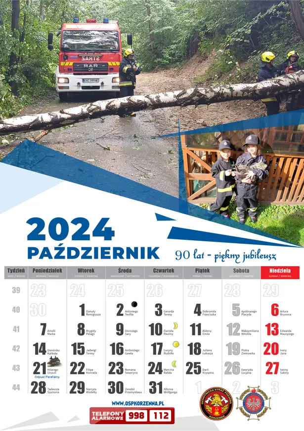 Kalendarz OSP Korzenna 2024 — Październik