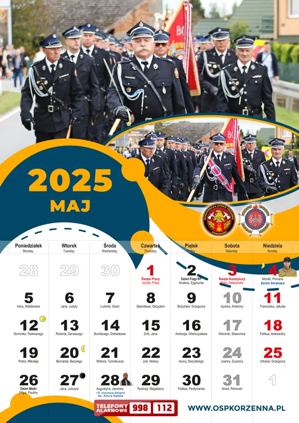 Kalendarz OSP Korzenna 2025 — Maj
