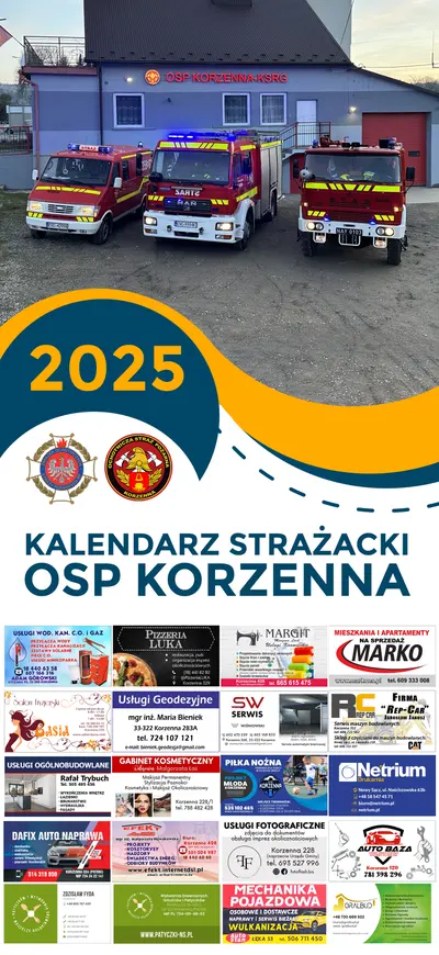 Kalendarz OSP Korzenna 2025 — Okładka