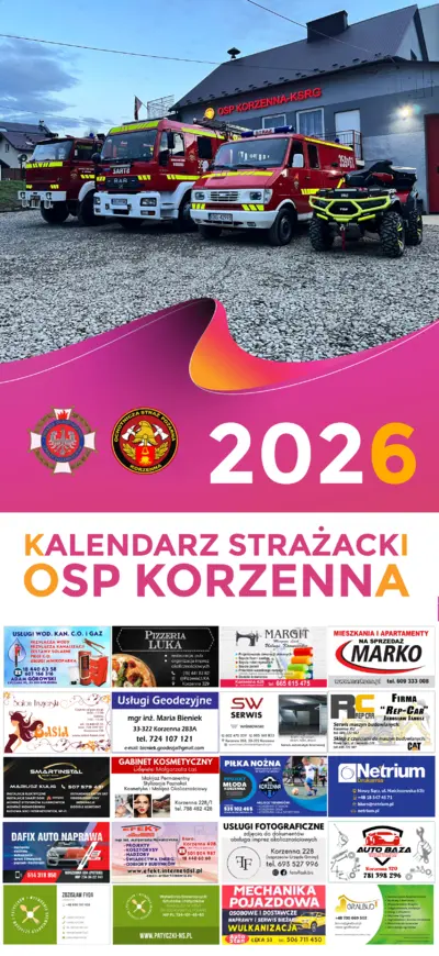 Kalendarz OSP Korzenna 2026 — Okładka